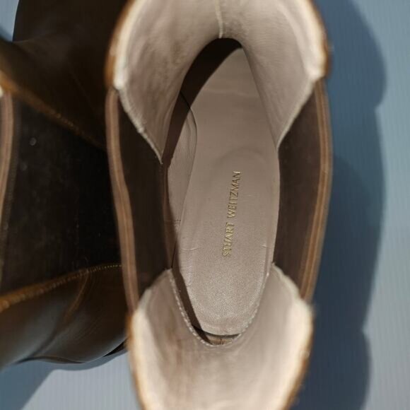 NEW Stuart Weitzman Laine Ankle Bootie Womens 8.5 Brown Leather Chelsea Fall - Picture 9 of 12